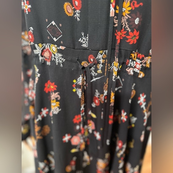 Derek Lam Dress 6 Floral Boho  100 % Silk Multicolor Long Sleeve PB - Picture 5 of 12